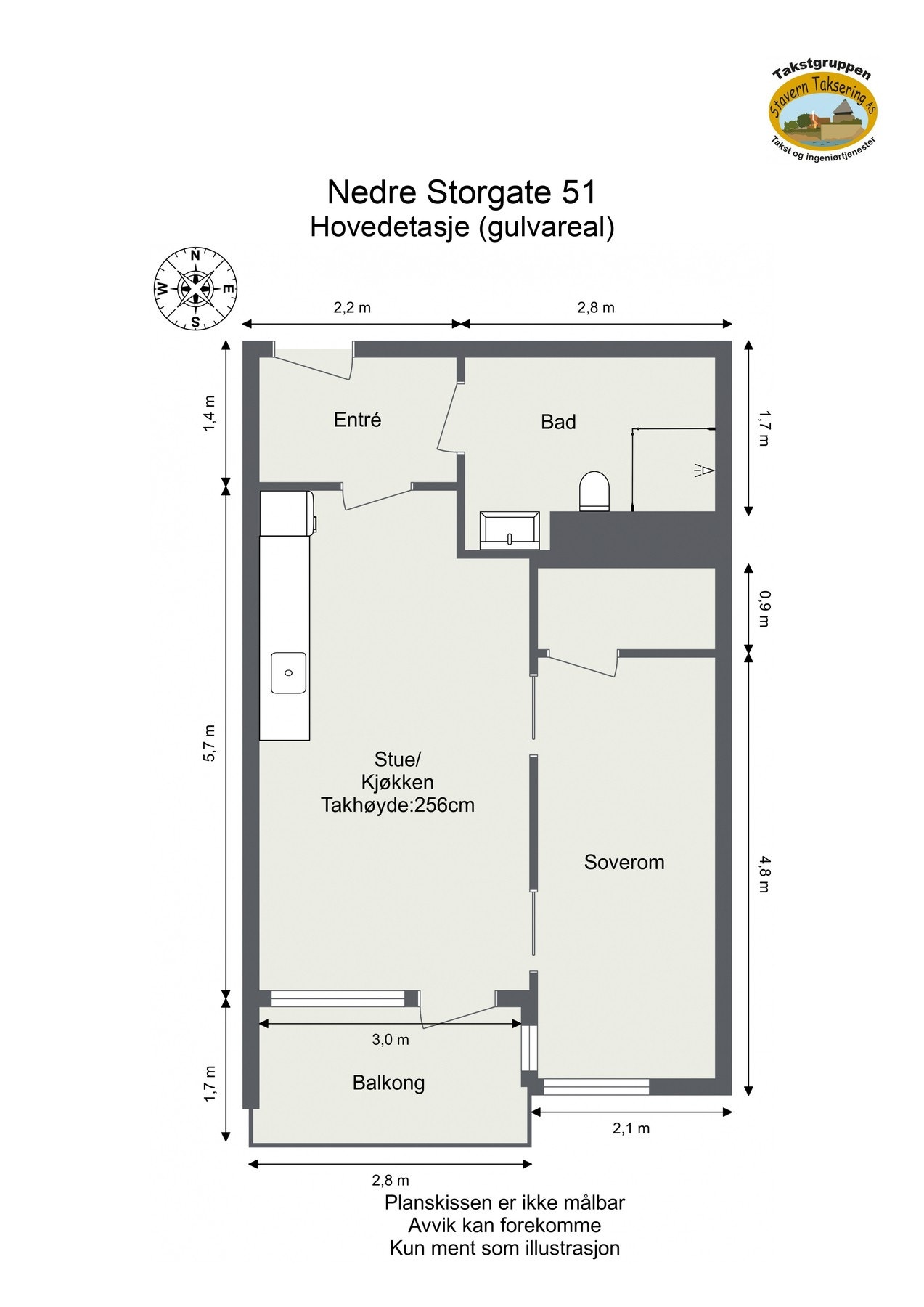 Oppmålt planløsning Galleribilde