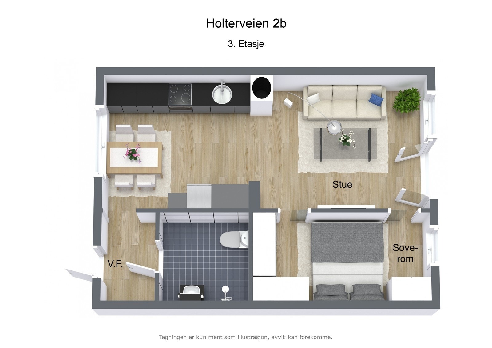 Holterveien 2b - 3D - 3. Etasje Galleribilde