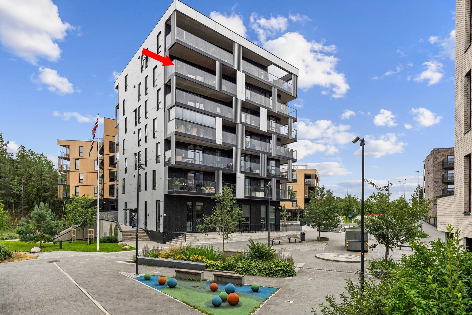 Leiligheten ligger i et ettertraktet leilighetskompleks på Myrvoll Galleribilde