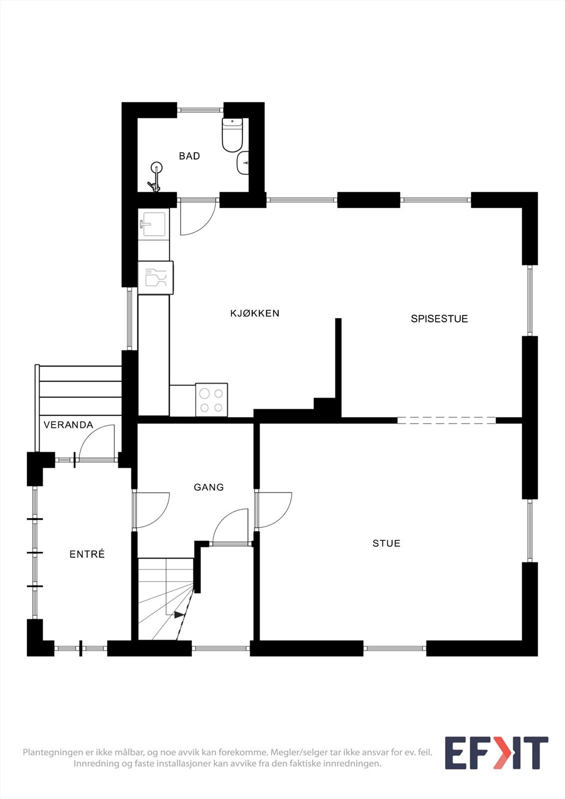 Plantegning 1. etasje Galleribilde