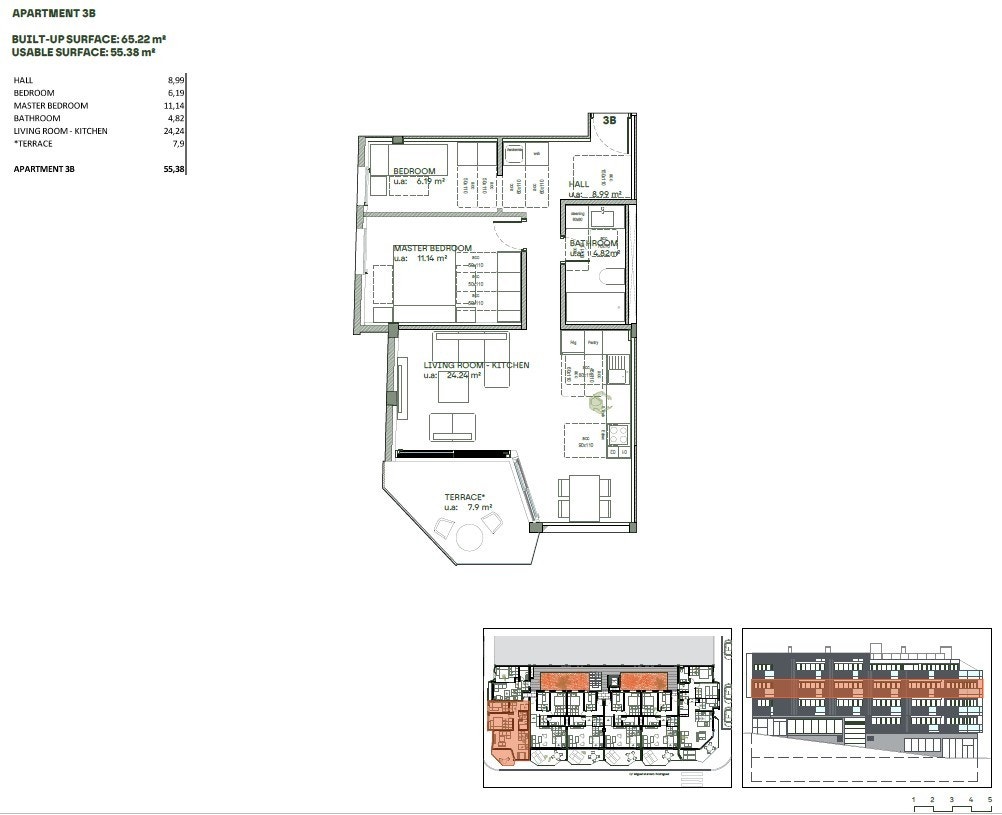Leilighet 3B med deilig hjørneterrasse og usjenert beliggenhet Galleribilde