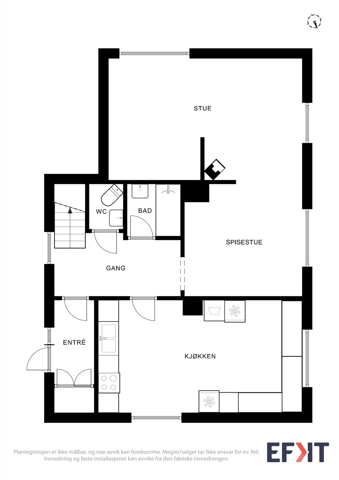 Plantegning 1. etasje - Karivoldveien 3. Galleribilde