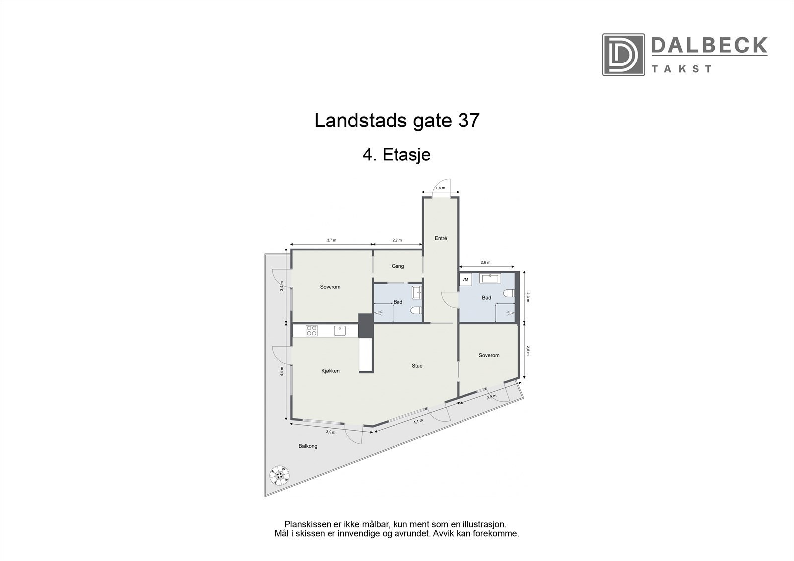 Plantegning - Landstads gate 37 Galleribilde