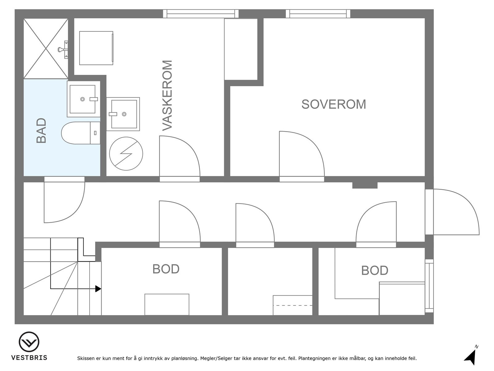 Plantegning kjelleretasje. Galleribilde