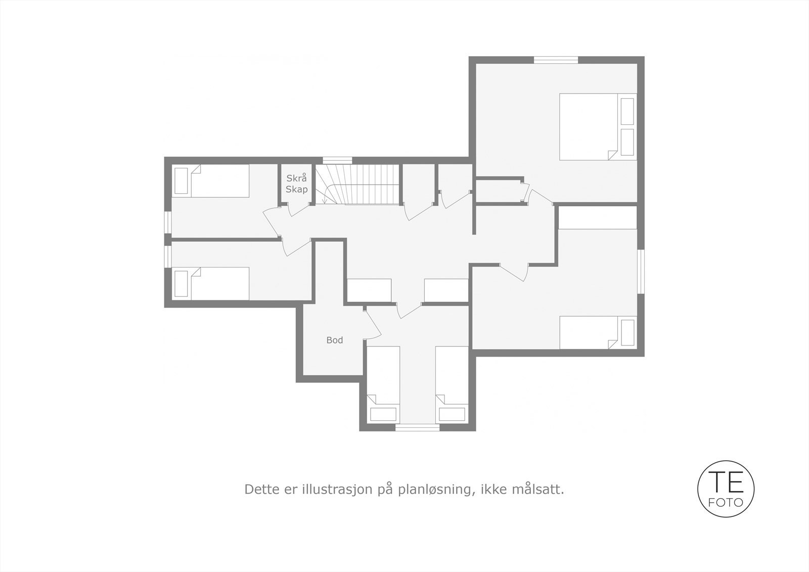 Plantegning loftsetasje. Galleribilde