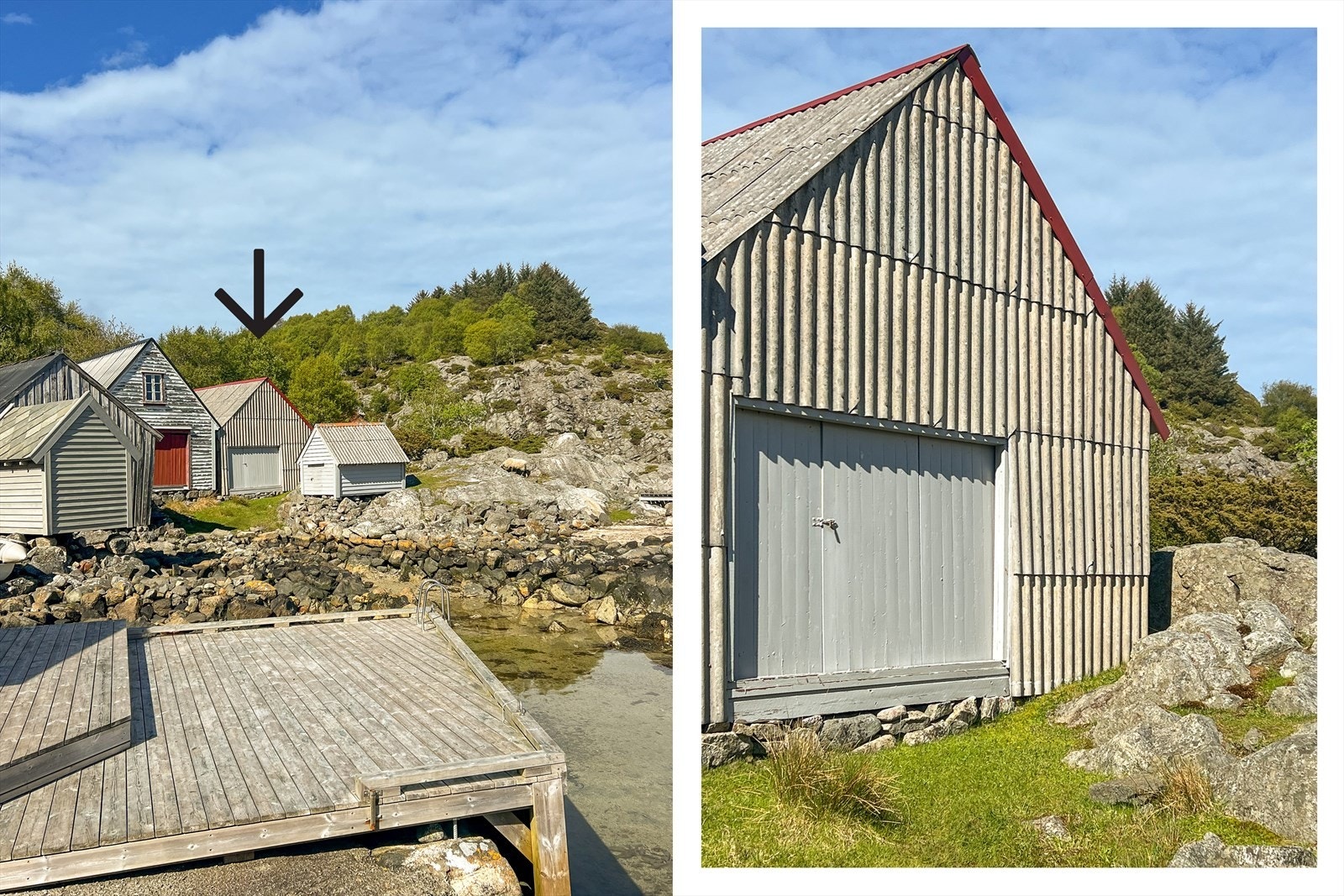 Med salget følger også halvpart av naust. Galleribilde