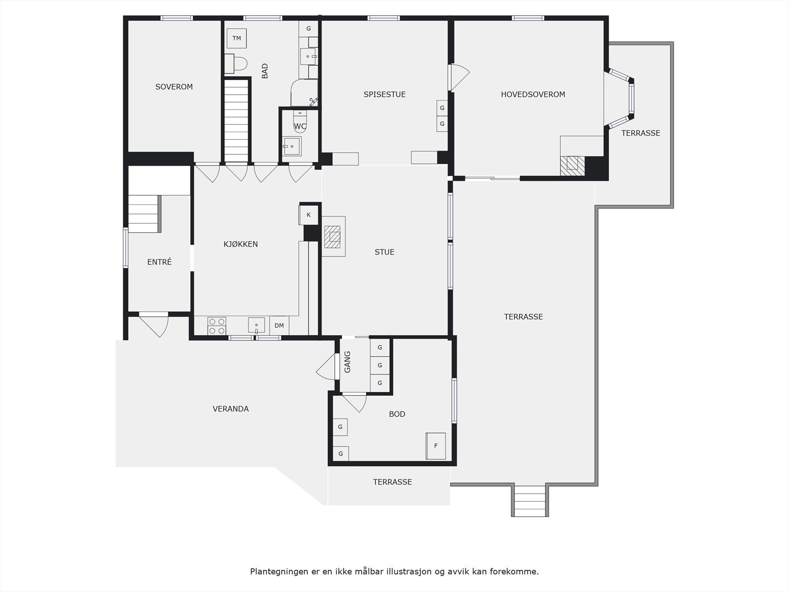 Plantegning 1. etasje Galleribilde