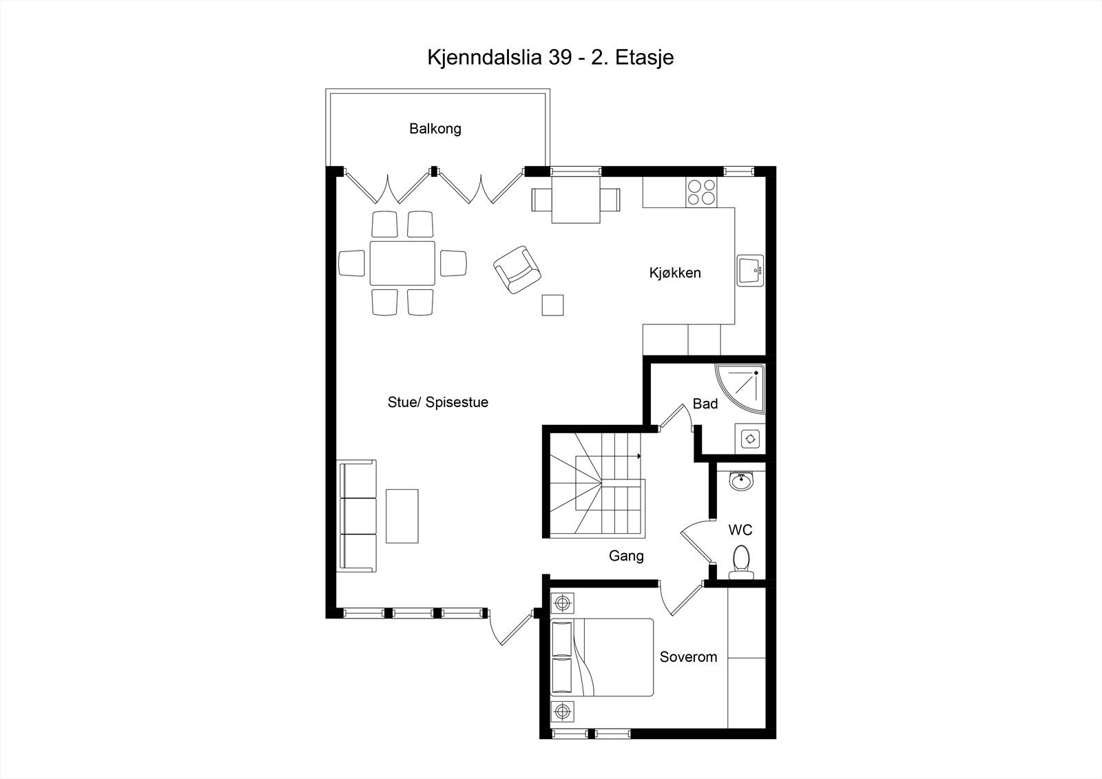 Plantegning 2. etasje Galleribilde