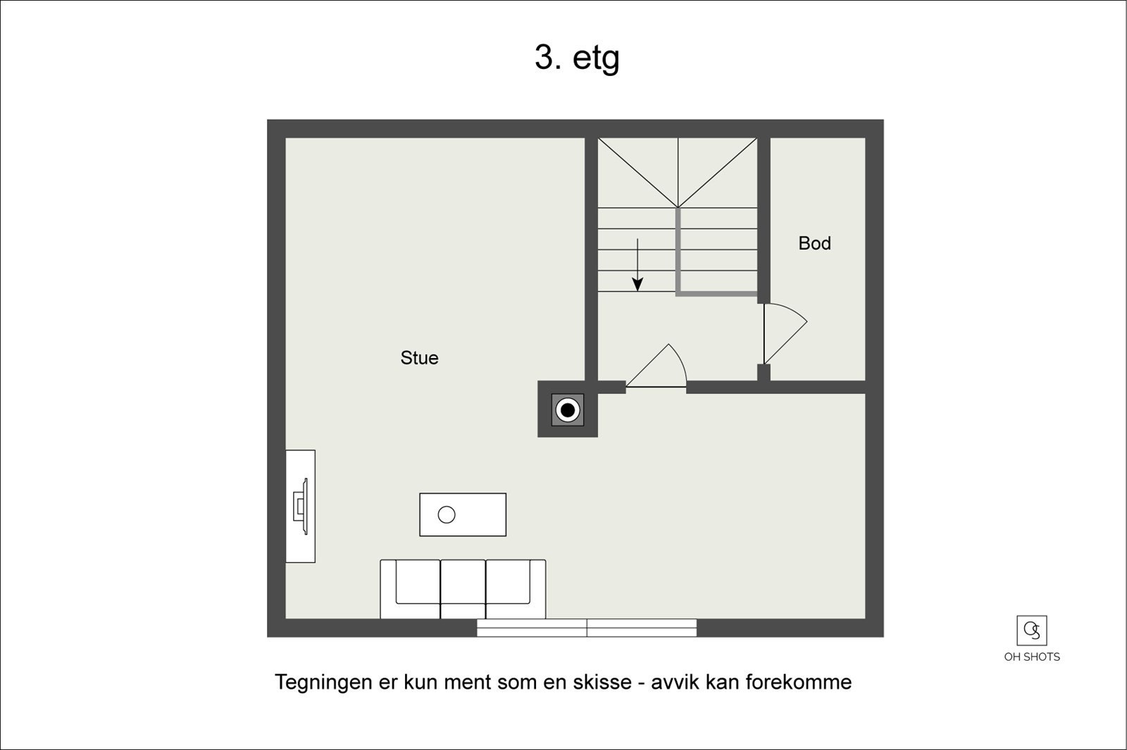 Plantegning 3.etasje. Galleribilde