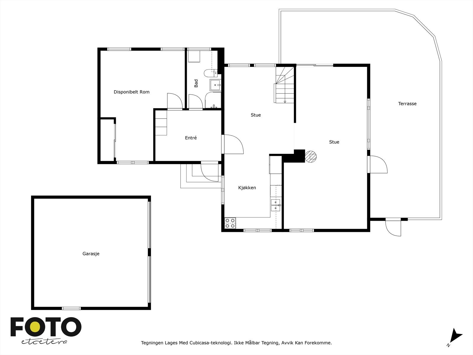 Veiledende planskisse 1.etasje - Ikke målbar. Galleribilde