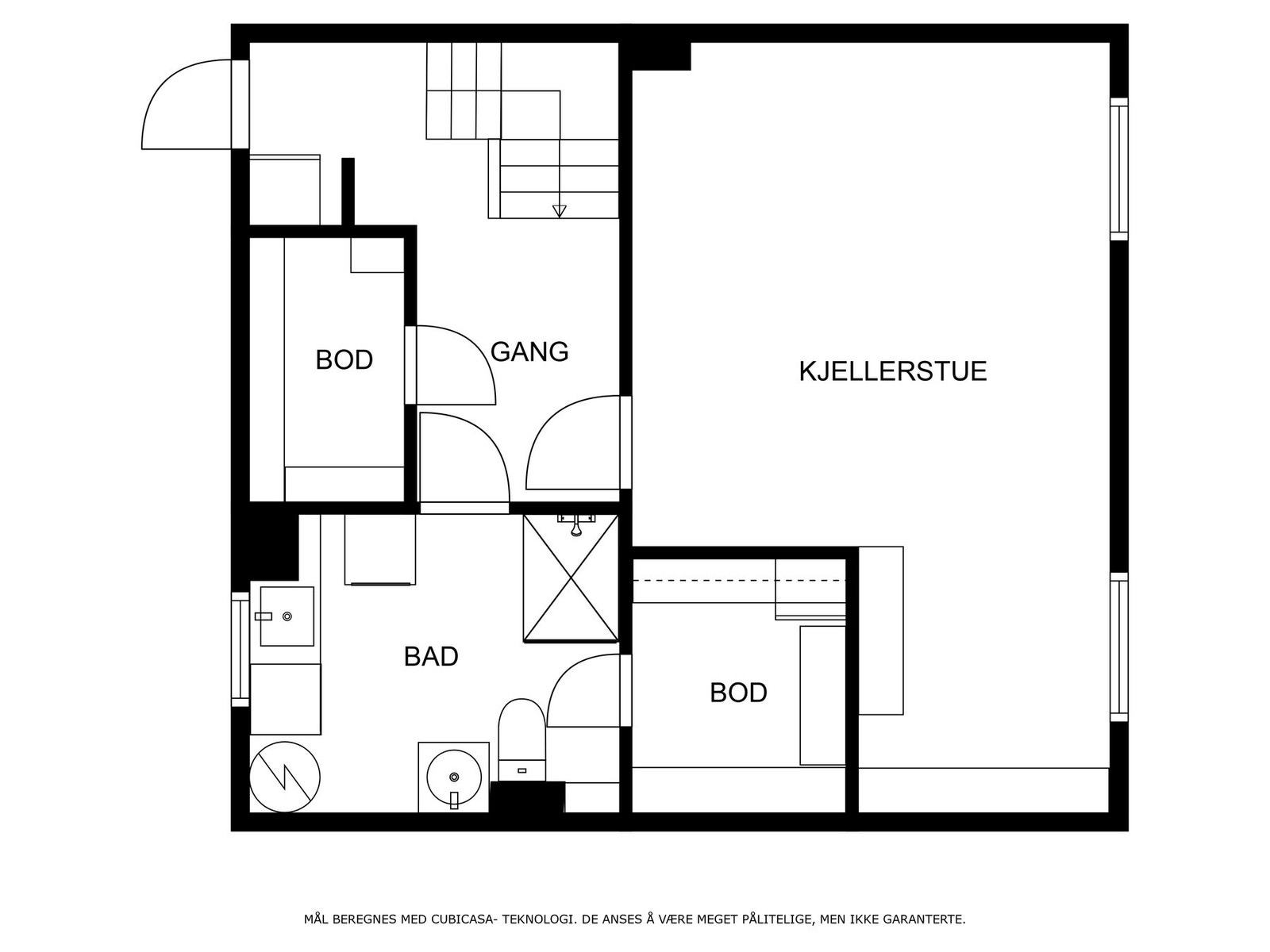 Plantegning kjelleretasje Galleribilde