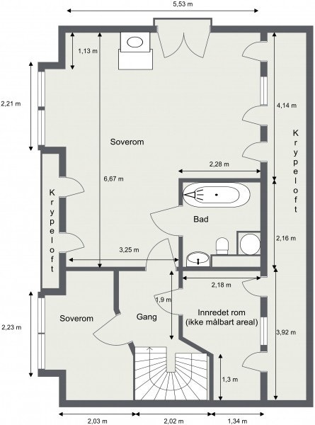 Plantegning loft Galleribilde