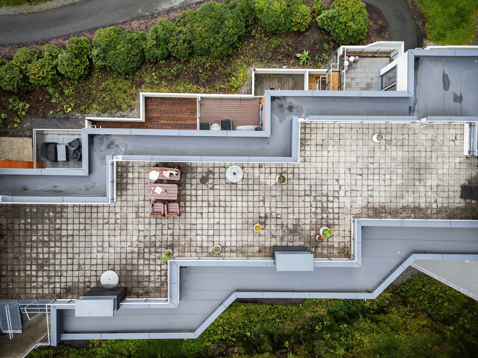 Takterrassen sett ovenfra. Galleribilde