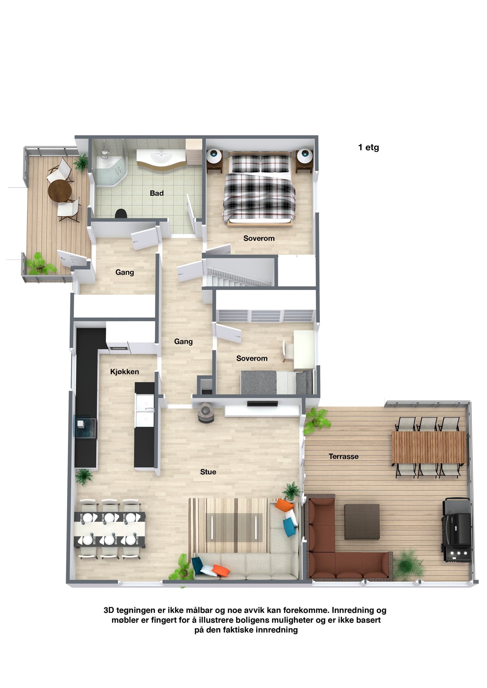 Plantegning 1. etasje Galleribilde