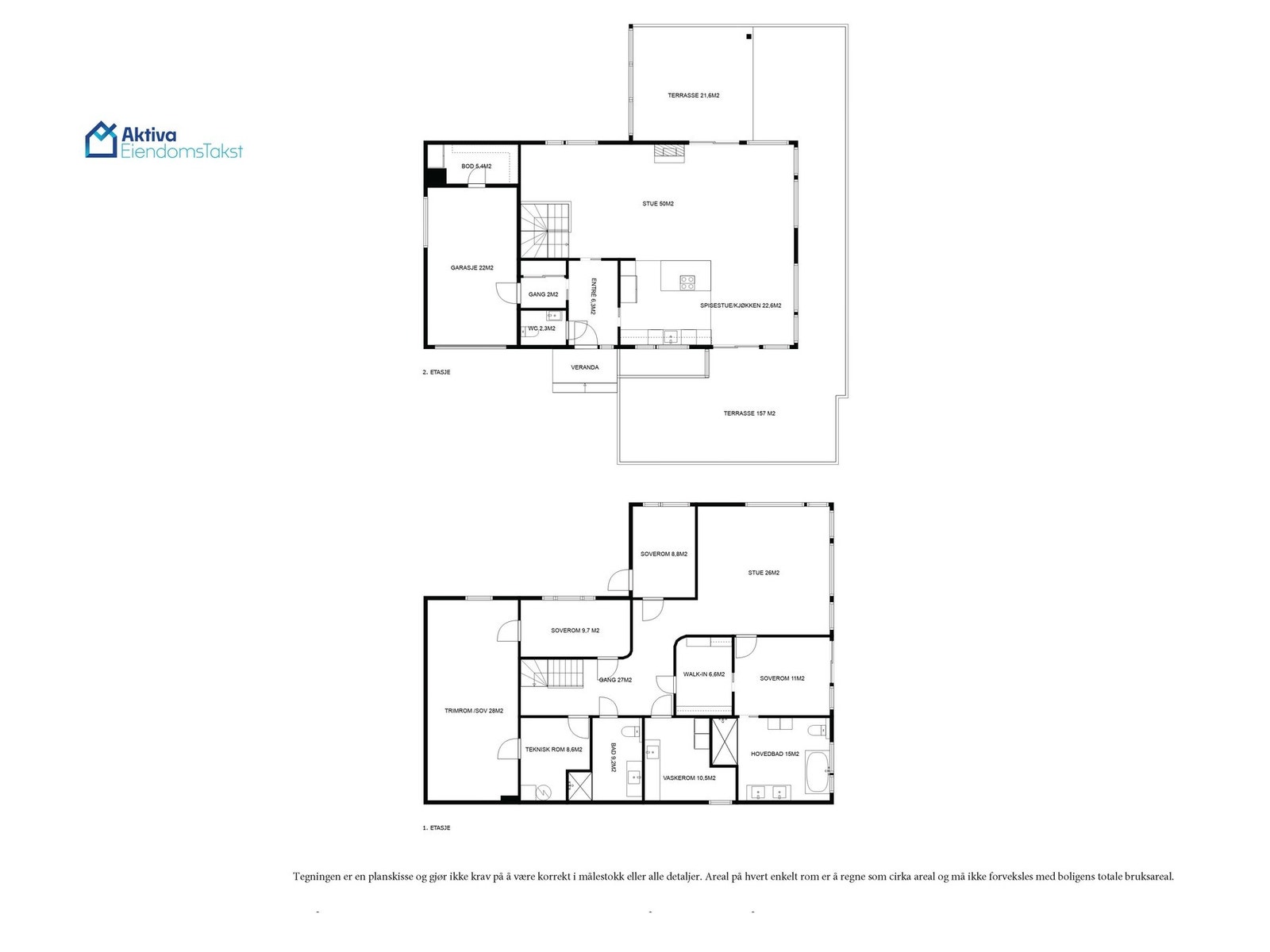 Planskisse 1. og 2. etasje. Galleribilde