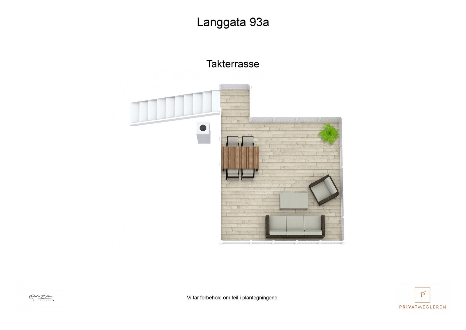 Plantegning takterrasse Galleribilde