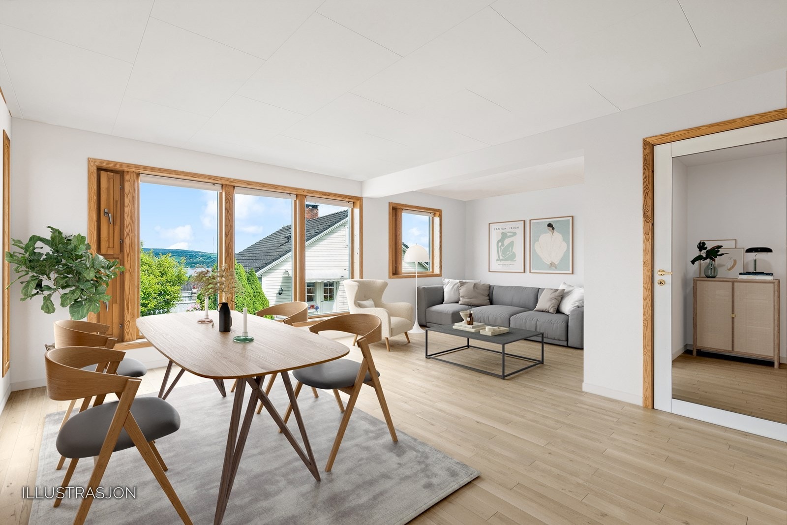 Litt oppussing og møblering så kan stuen totalforvandles (illustrasjon som eksempel). Galleribilde