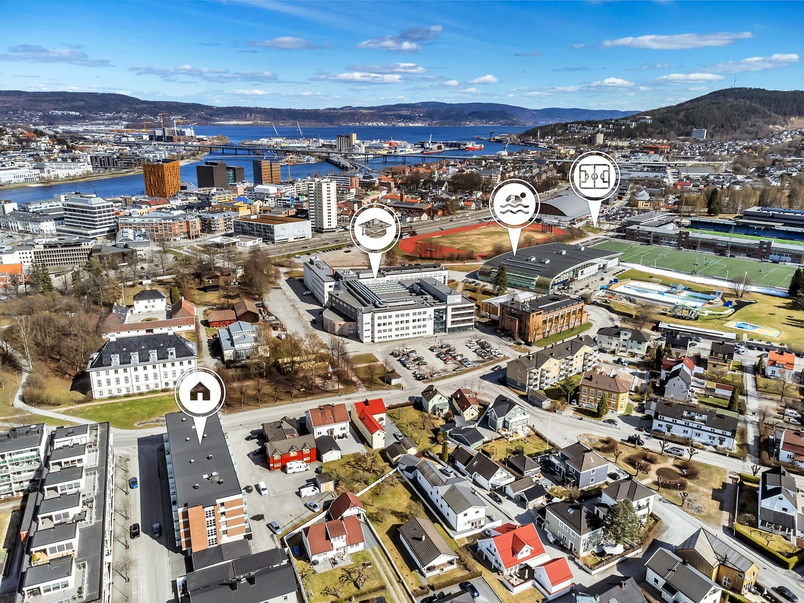 Her bor man sentralt, i umiddelbar nærhet av det beste byen har å by på, samtidig som man ikke bor midt i sentrumskjernen. Galleribilde