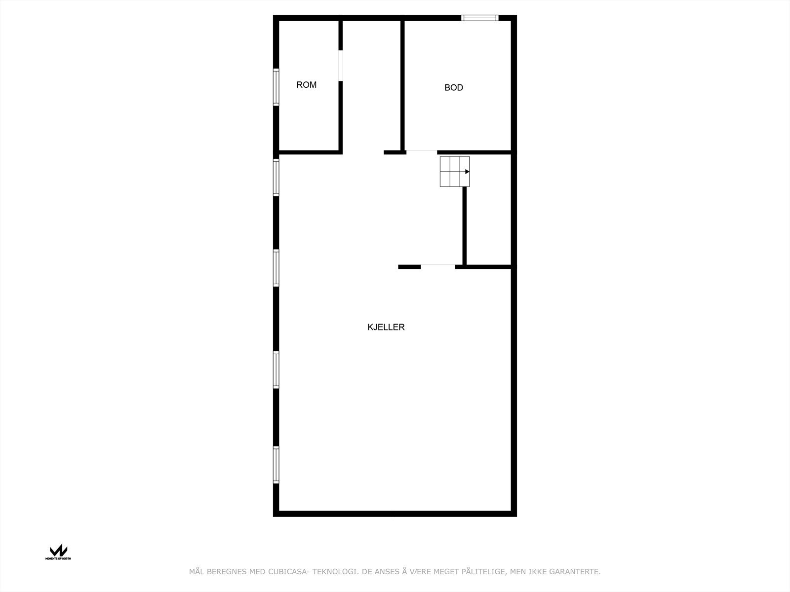 Plantegning kjeller - Stor kjeller klargjort for innredning. Galleribilde