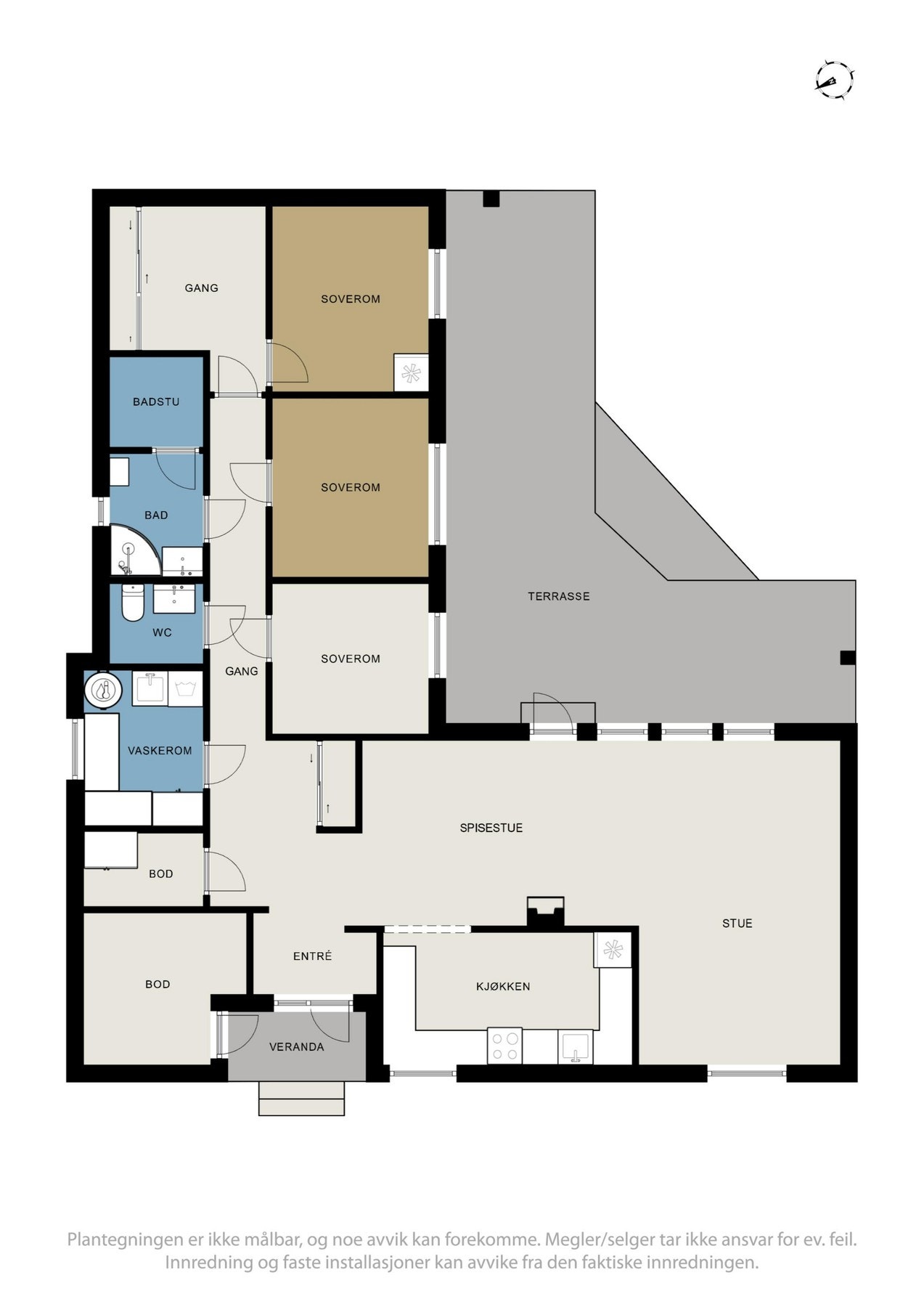 Planløsning - Her har du alt på ett plan Galleribilde