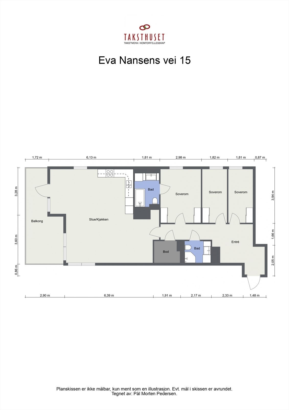 Planskisse av takstmann. Galleribilde