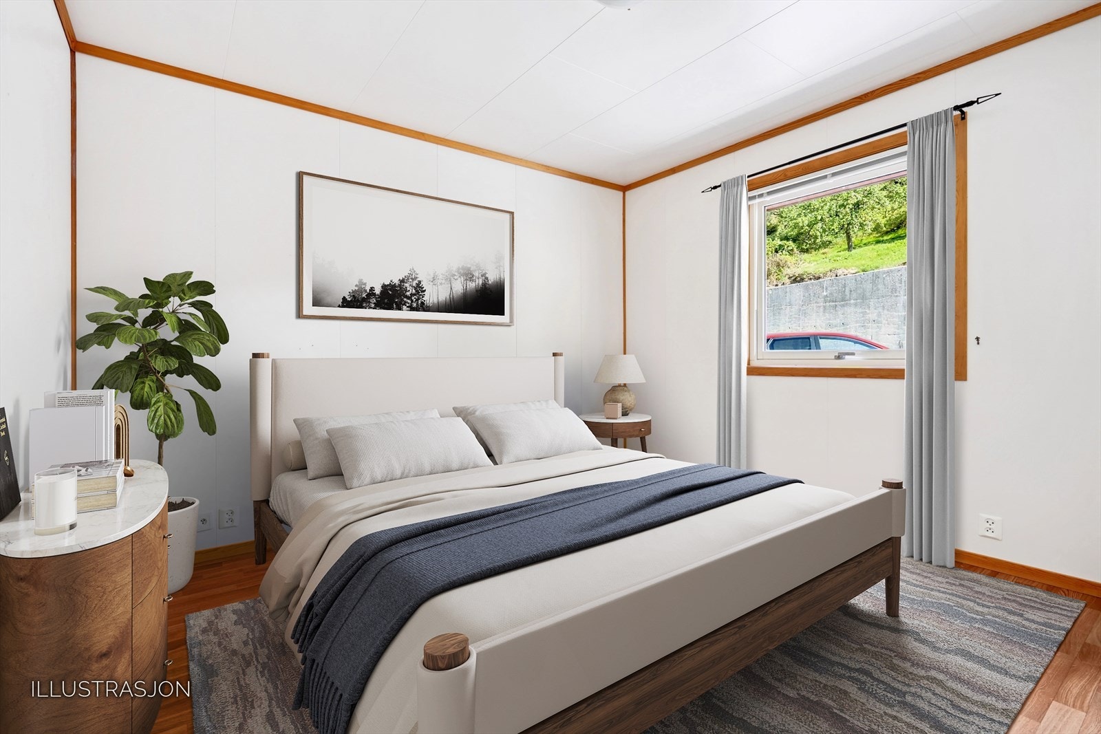 Det er to soverom i leiligheten - Hovedsoverommet har en bra størrelse med god plass til garderobeskap Galleribilde