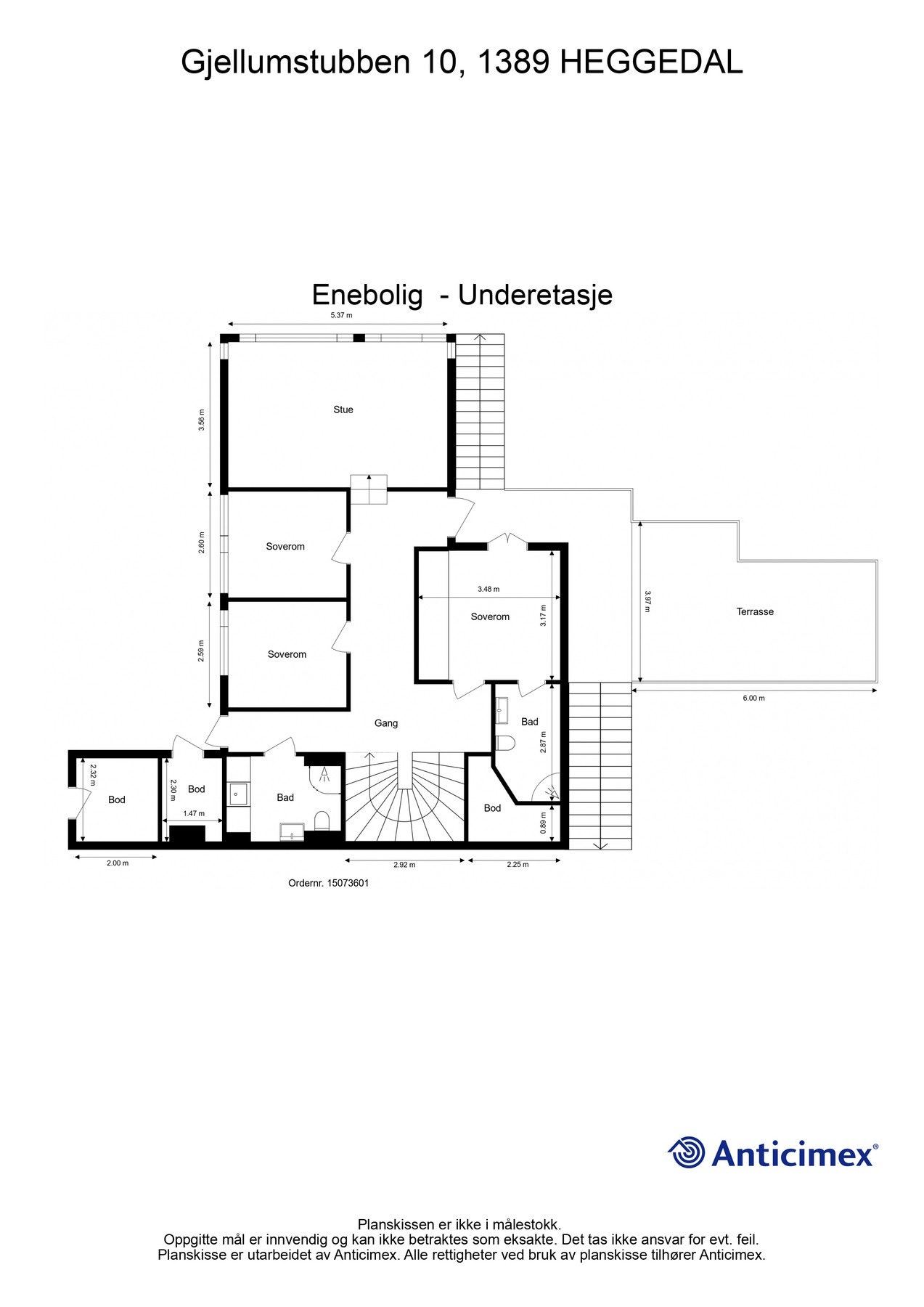 Vi begynner med plantegningen her også. Galleribilde