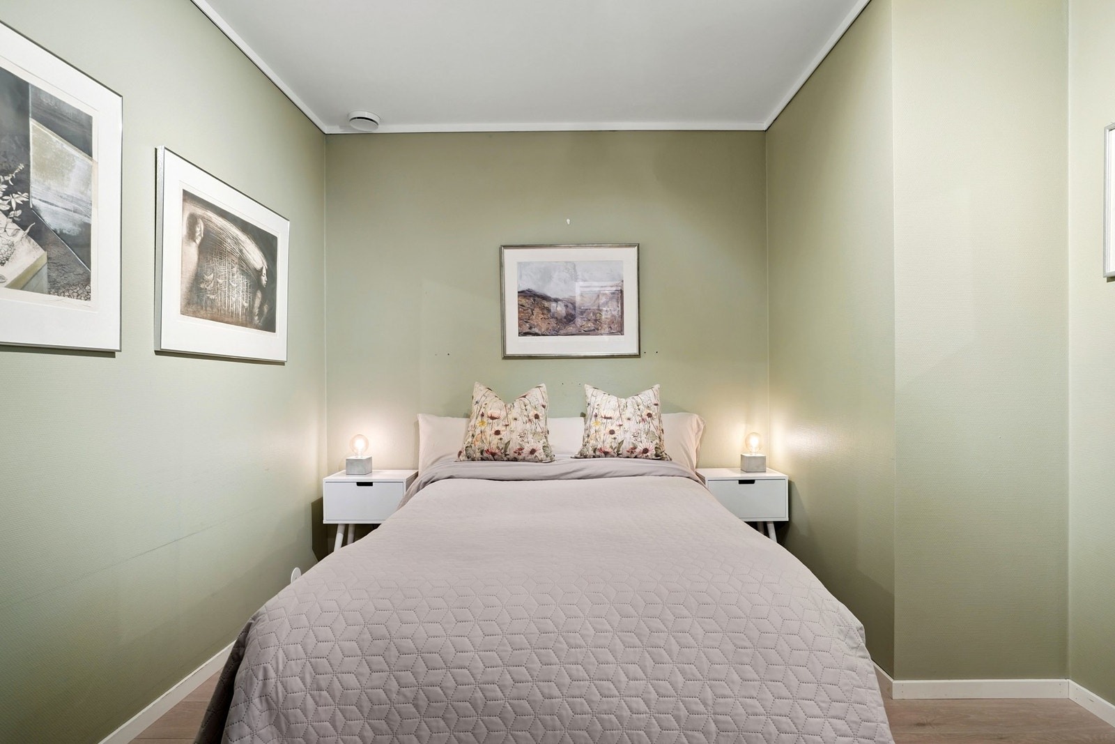 Det er vannbåren radiator montert i rommet. Galleribilde