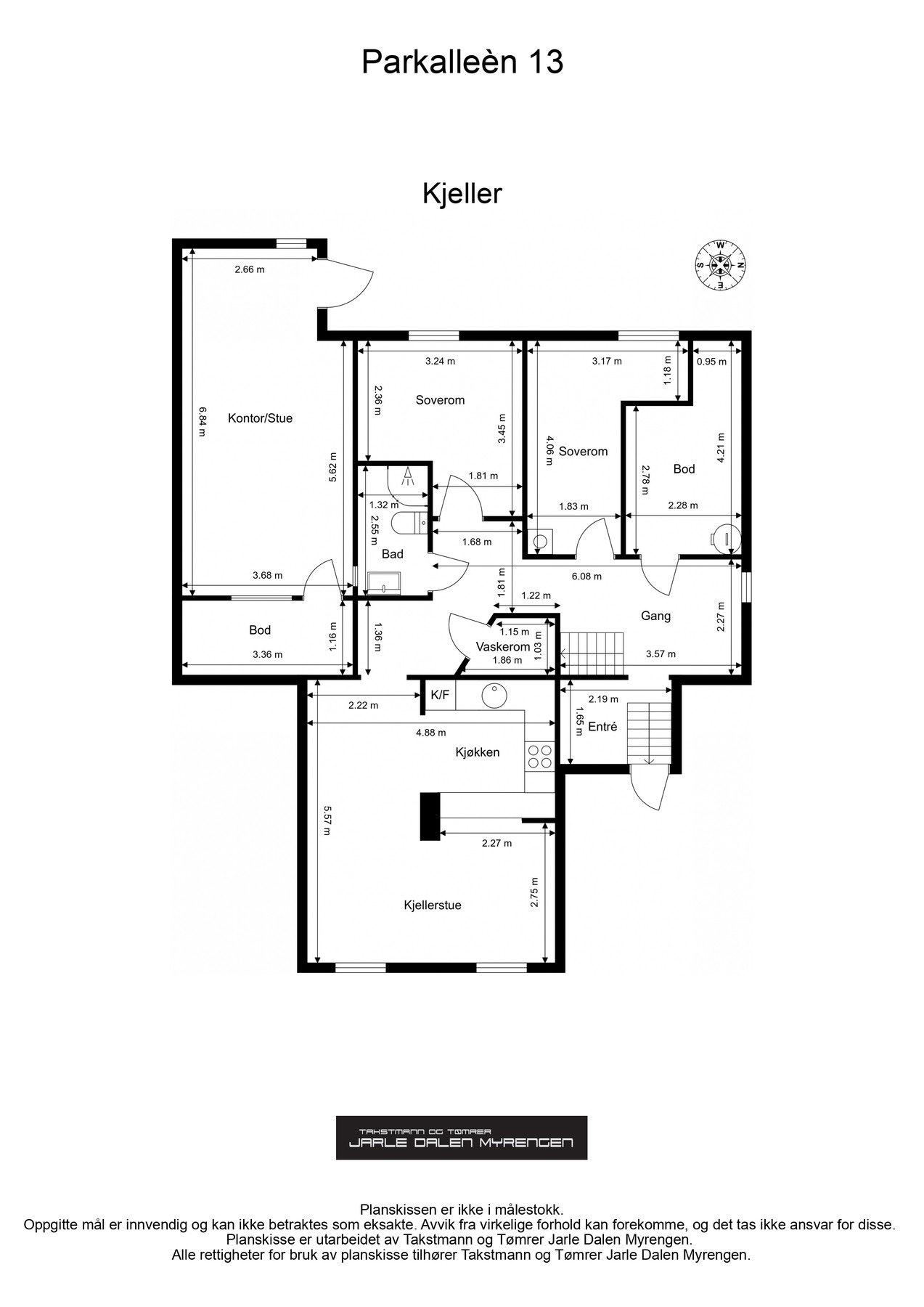 Plantegning kjeller. Galleribilde