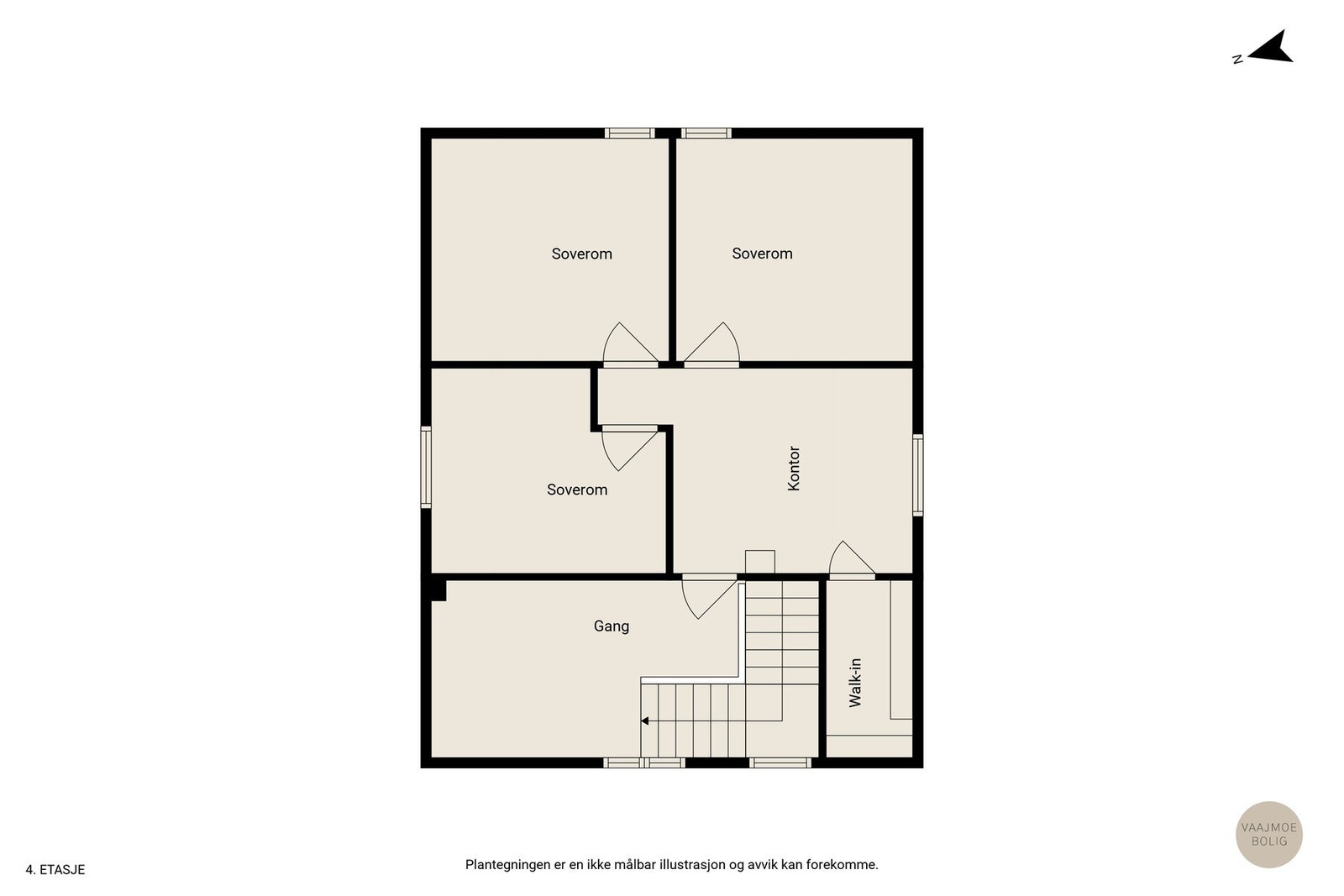 Plantegning av loftsetasjen Galleribilde