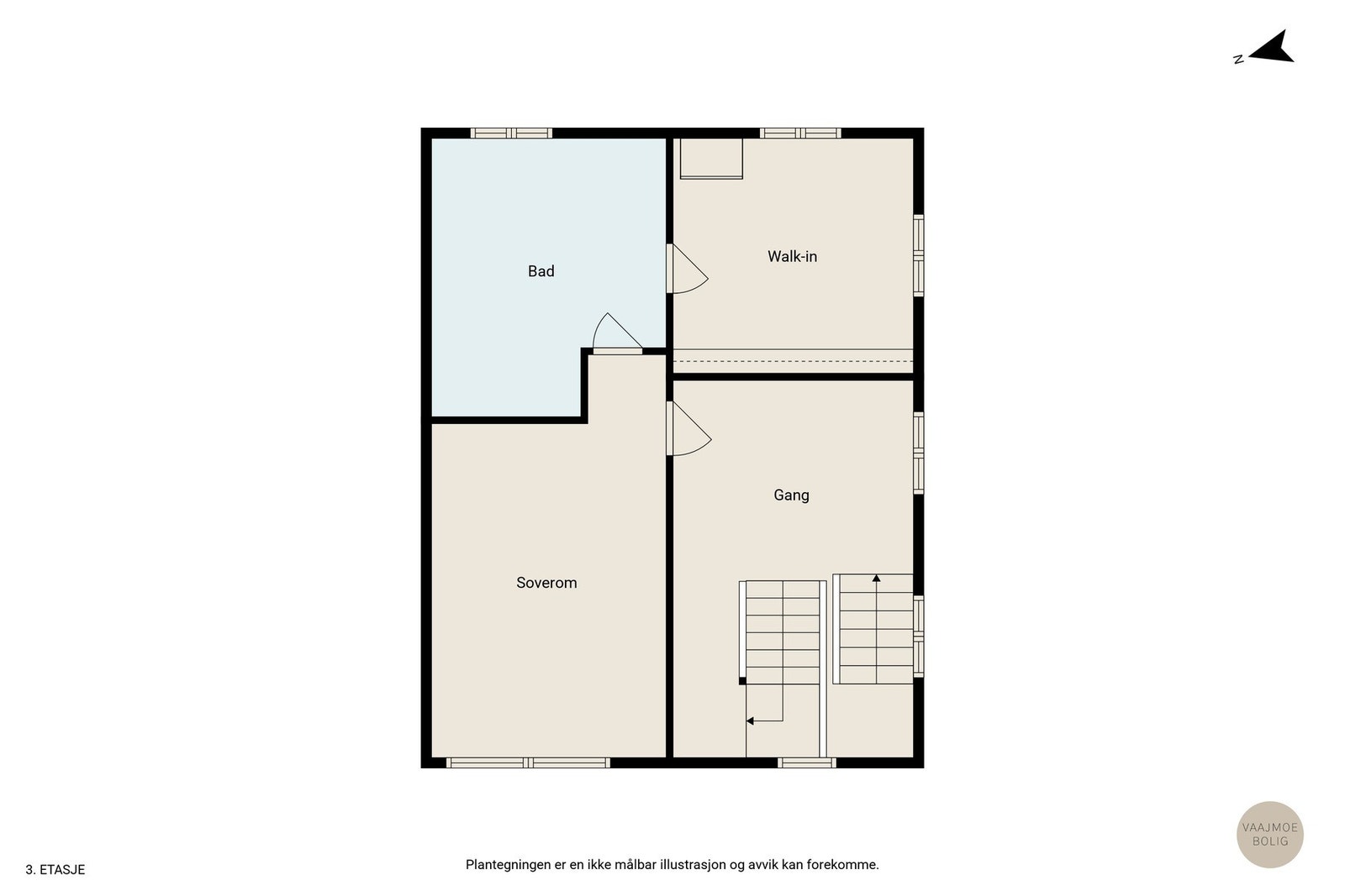 Plantegning av boligens andreetasje Galleribilde