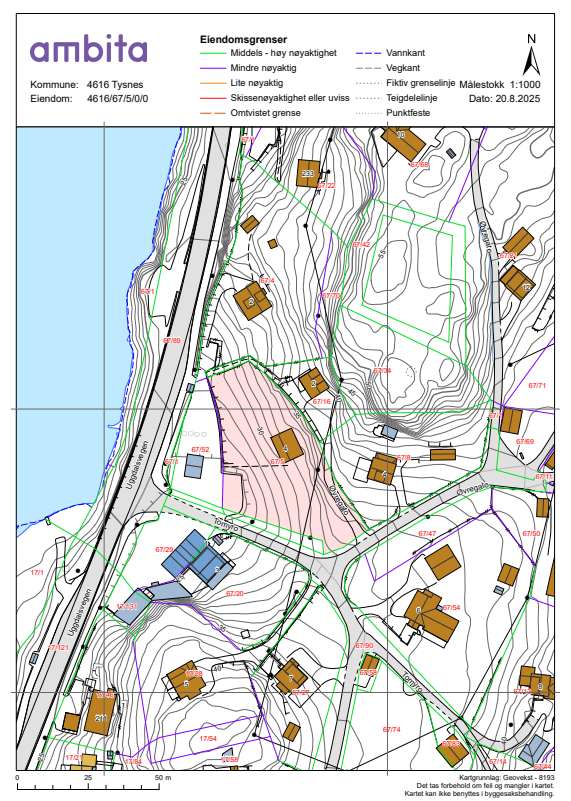 Eiendomskart med grenser. Galleribilde