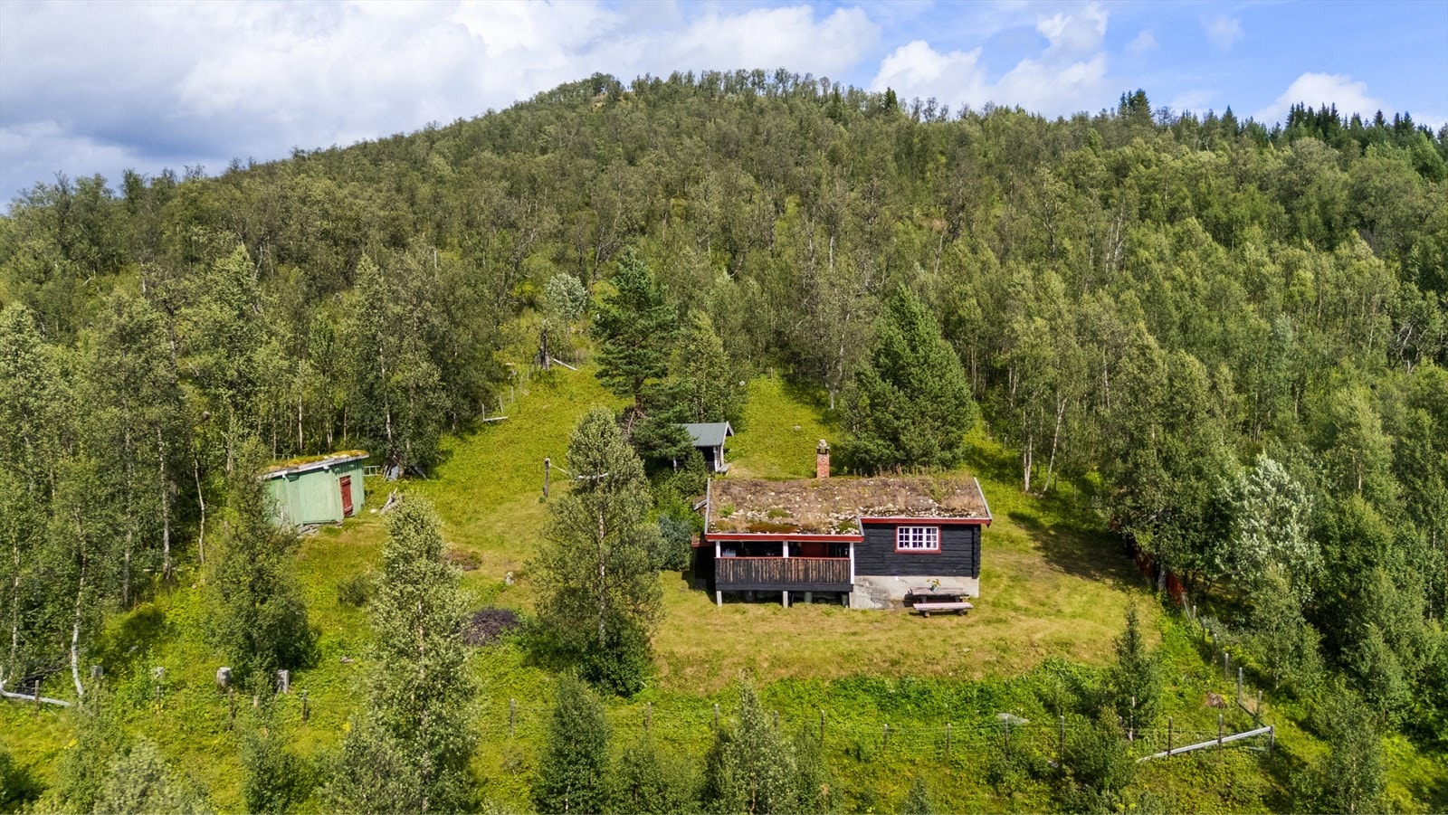 I tillegg til selve hytta har man et et uthus på 8 kvm og et stabbur på 4 kvm. Galleribilde