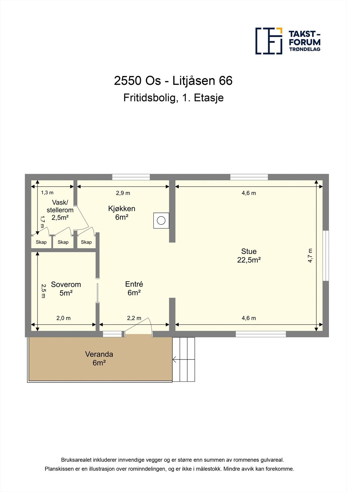 Planskisse hytte. Galleribilde