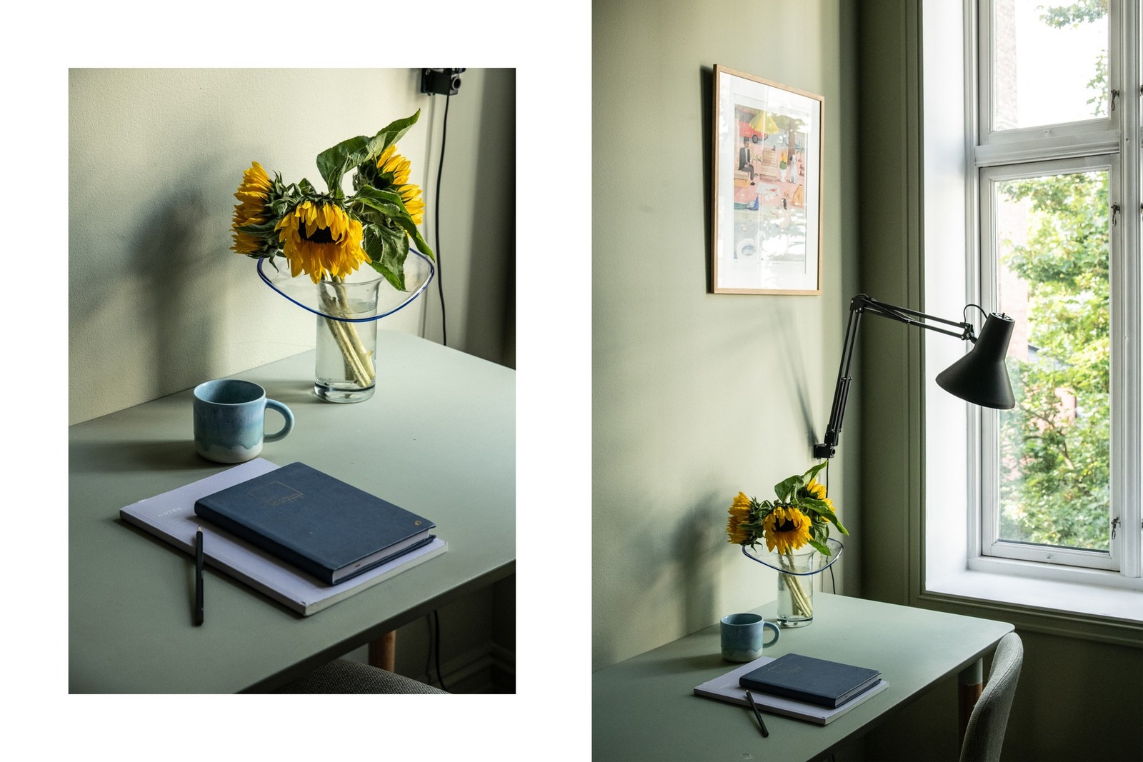 Soverom 2 er malt i en delikat grønnfarge som skaper en behagelig stemning, og har plass til seng og nattbord. Galleribilde