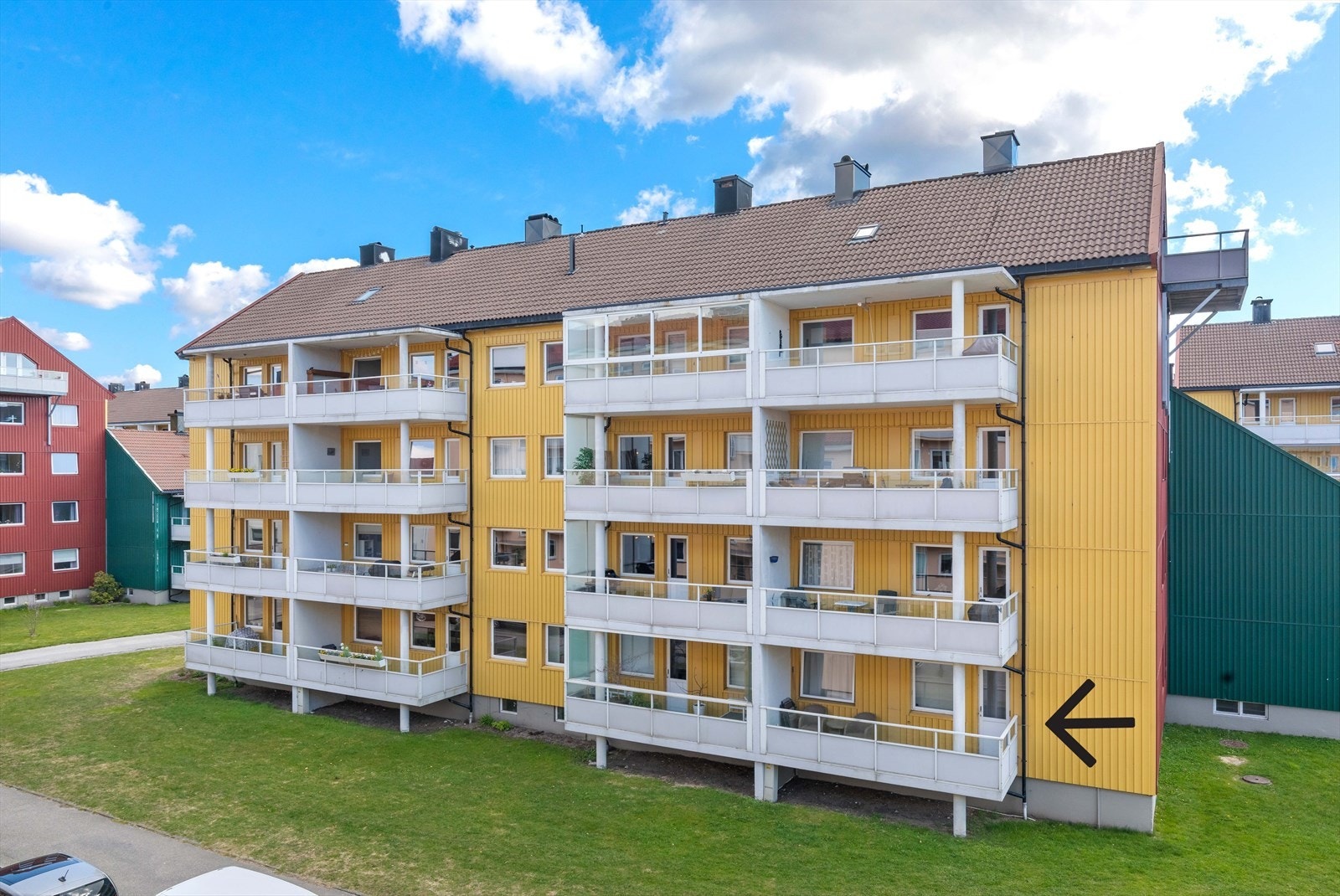 Leiligheten ligger i 1. etasje med lett adkomst fra bakgården Galleribilde