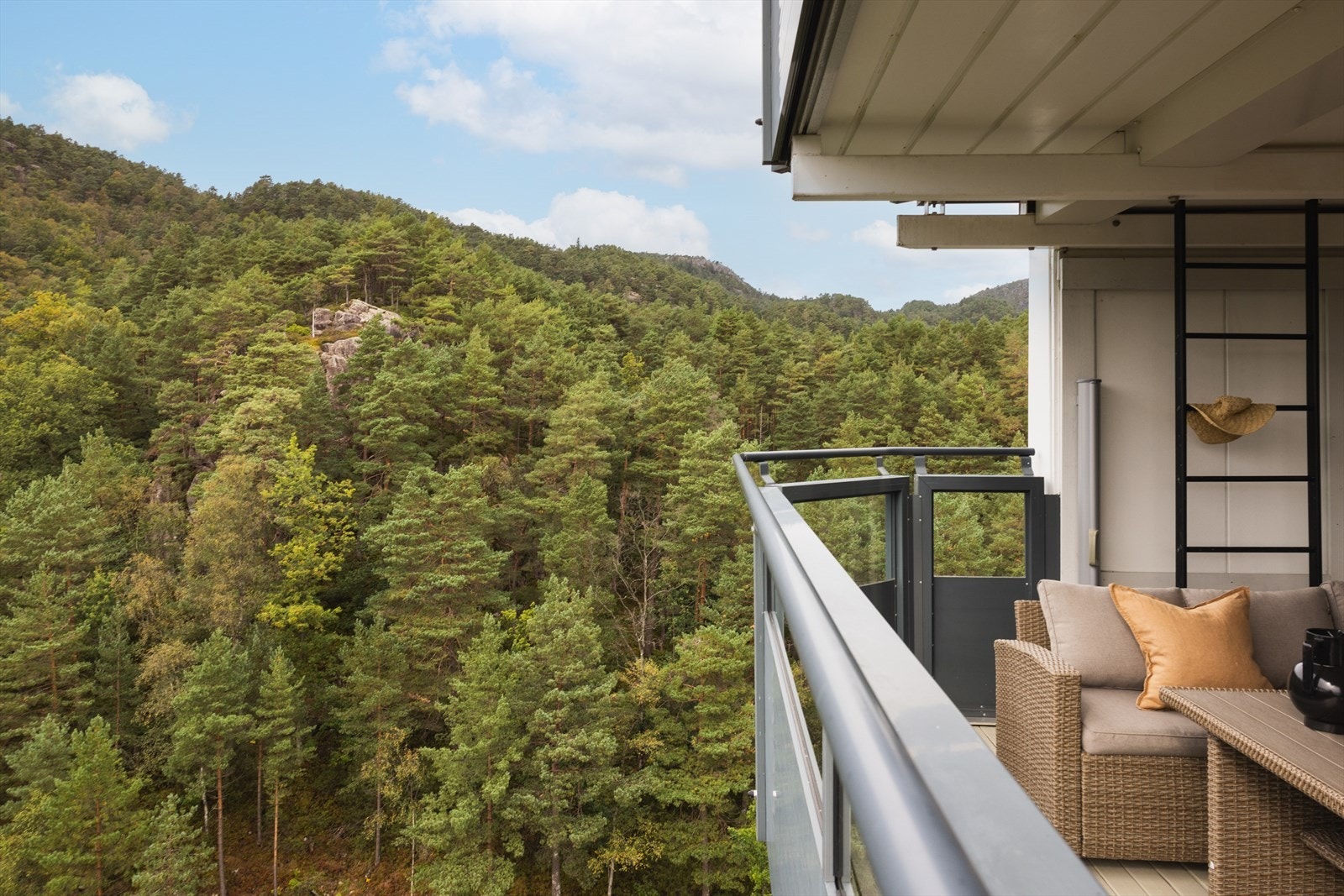 Grønn og fin utsikt fra balkongen Galleribilde