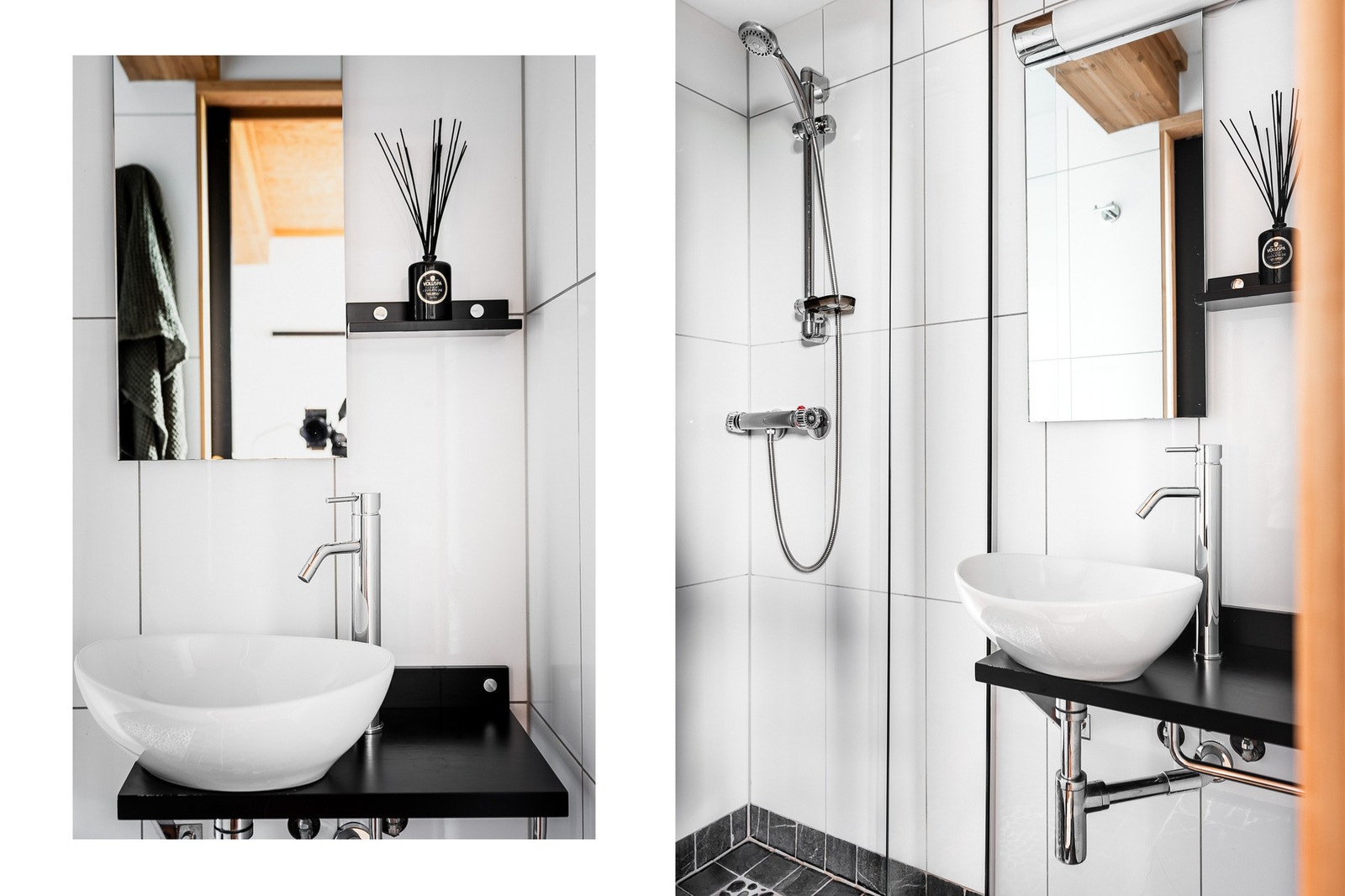 Et ekstra dusjbad er flislagt med gulv fra 2005. Galleribilde