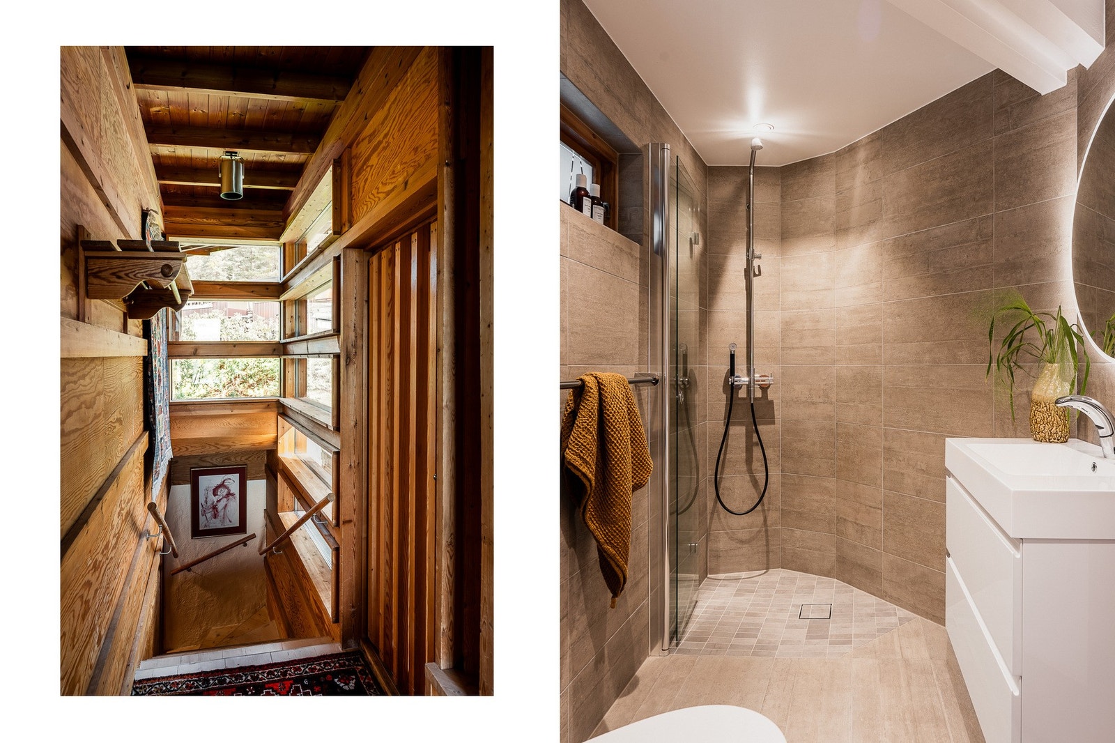 Dusjbadet, som er adskilt og modernisert i 2018, har flislagte overflater, nytt sluk, varmekabler og dusjsoneløsning. Galleribilde