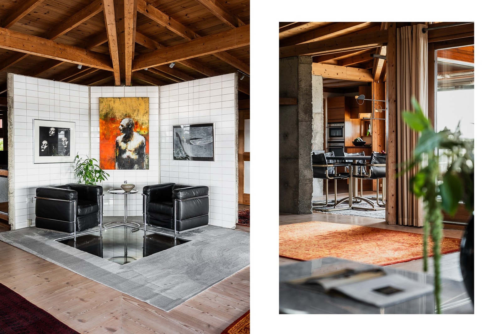 Eksklusiv detalj med glassplate ned til vinrommet. Galleribilde