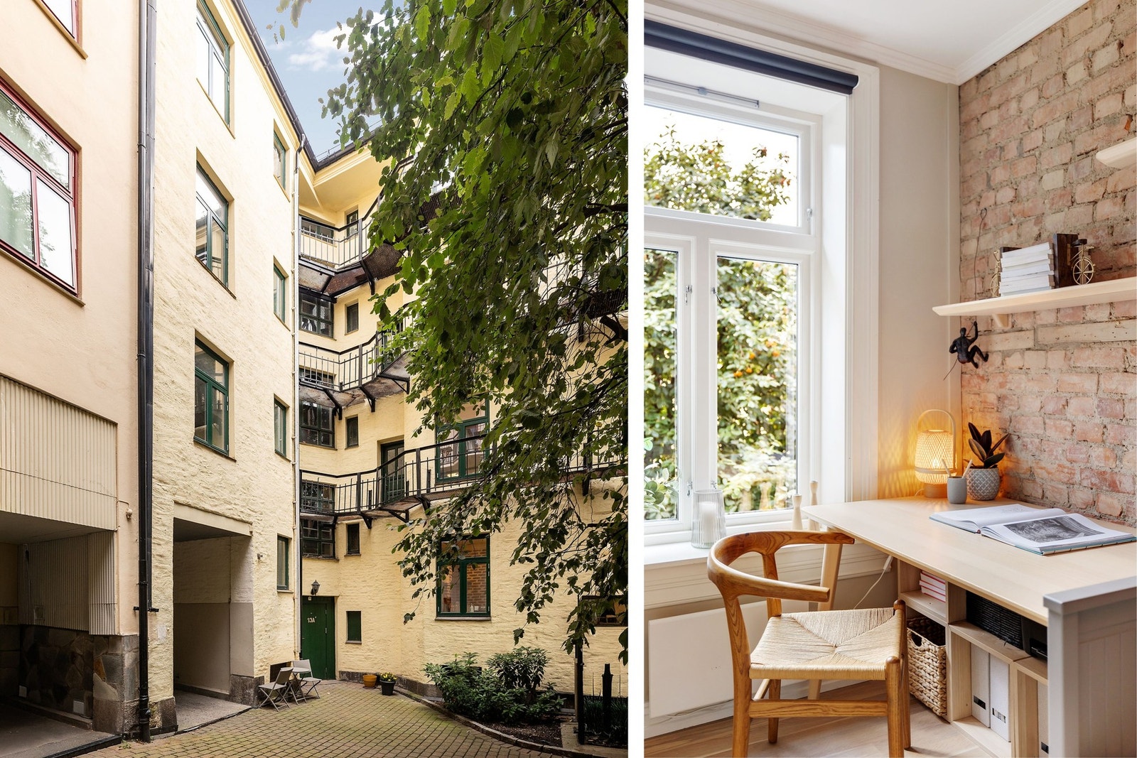 Rolig utsyn mot bakgård. Galleribilde