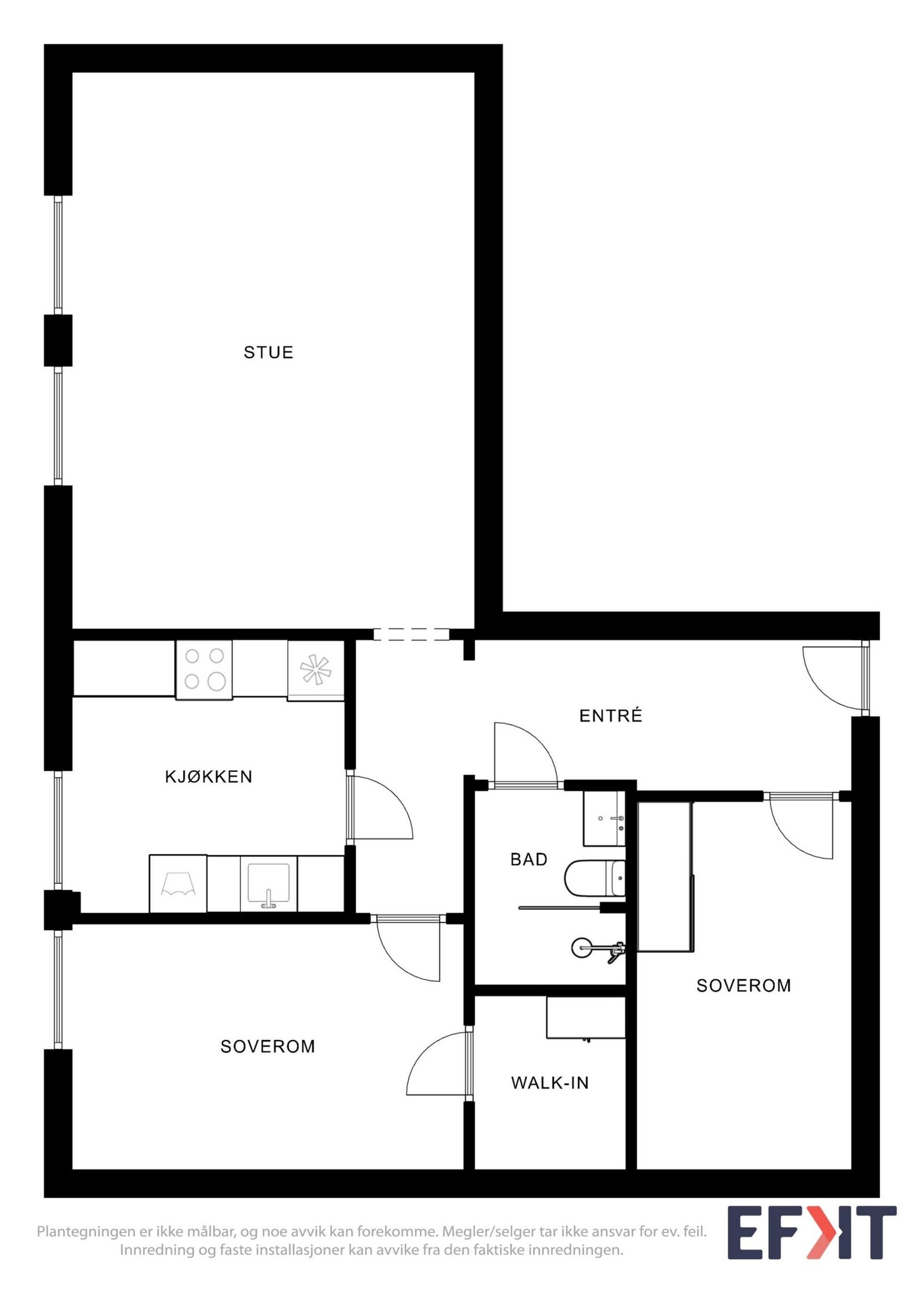 Plantegning *Tar forbehold om at målestokk ikke er presis Galleribilde