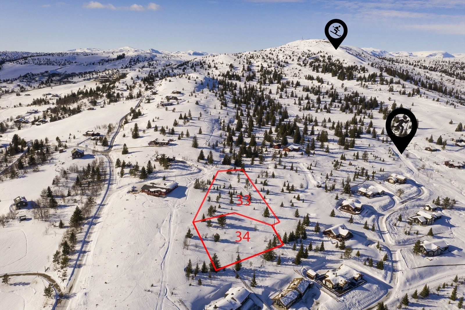 Skiløypene går like forbi feltet og det er et ellers supert utgangspunkt for turer året rundt. Galleribilde