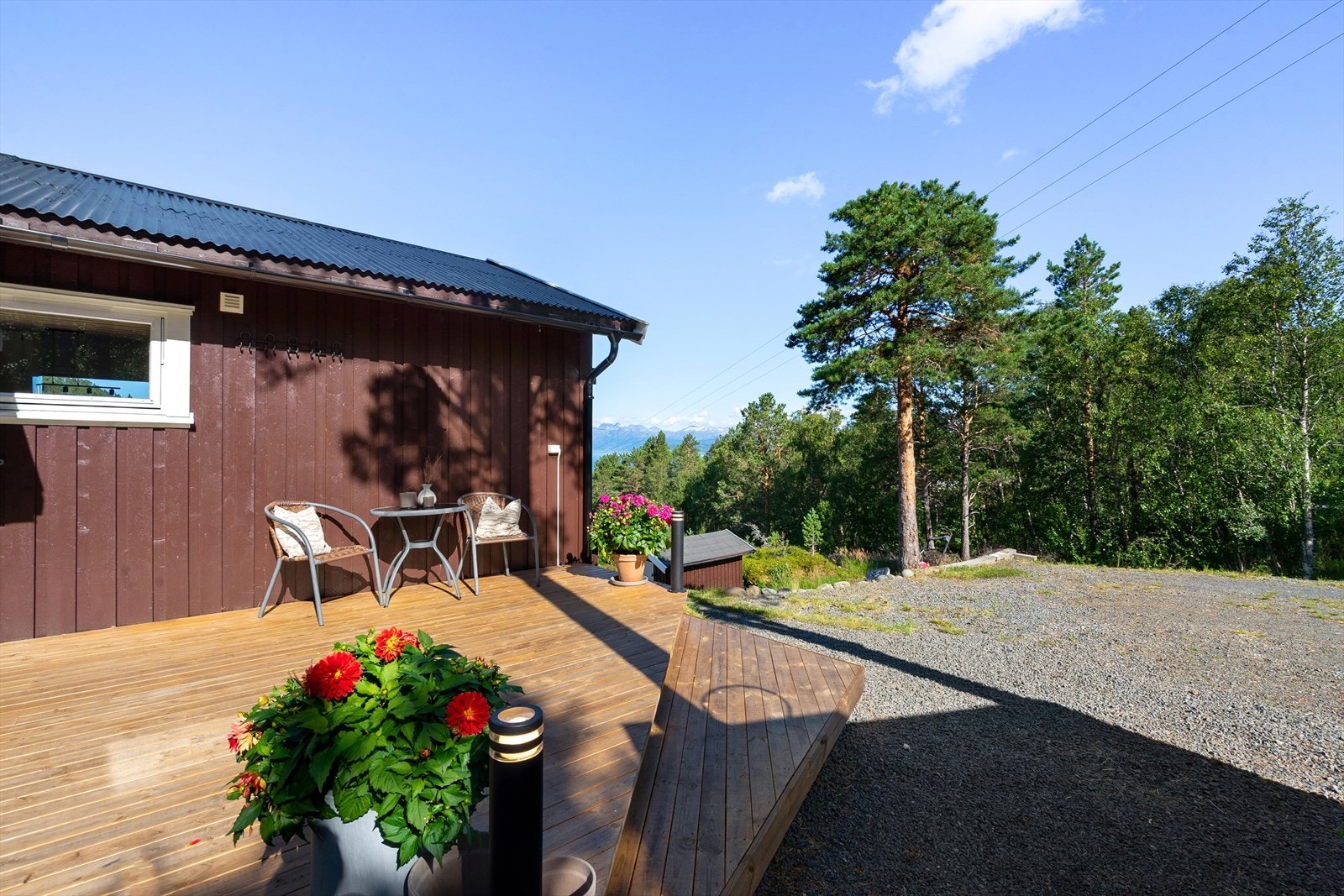 Det er gode parkeringsmuligheter på hyttetomten Galleribilde