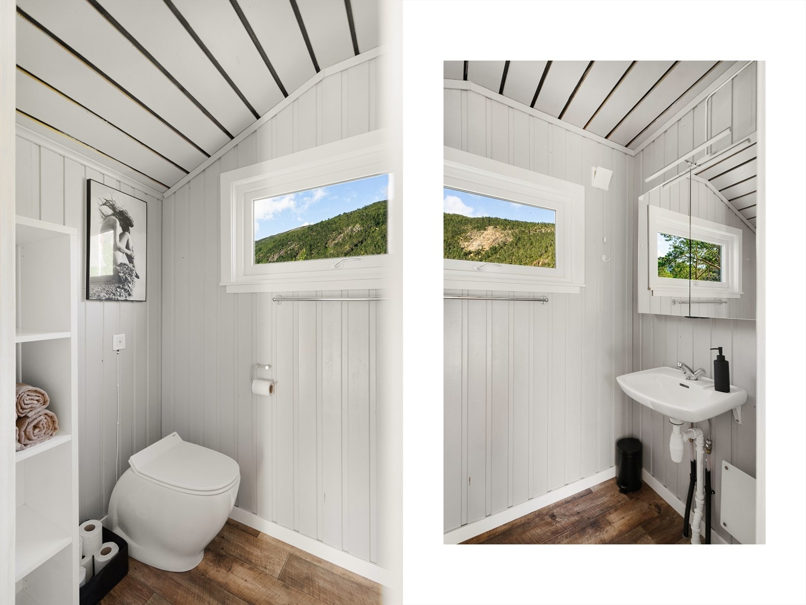 Toalettrom utstyrt med toalett og servant Galleribilde