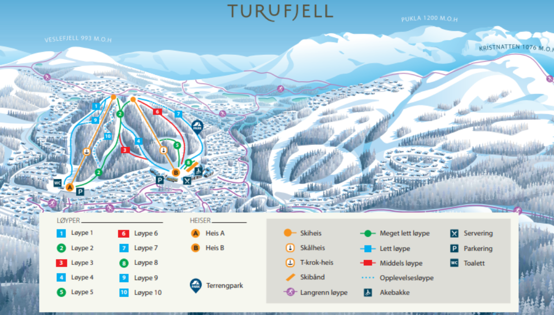 Turufjell - kun noen minutter bil unna https://www.turufjell.no/skisenter/ Galleribilde