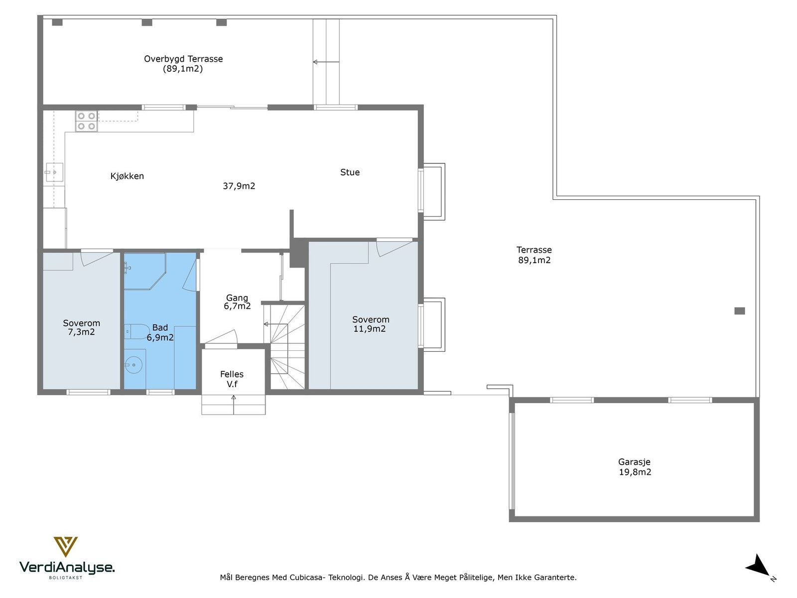 Planskisse hovedetasje Galleribilde