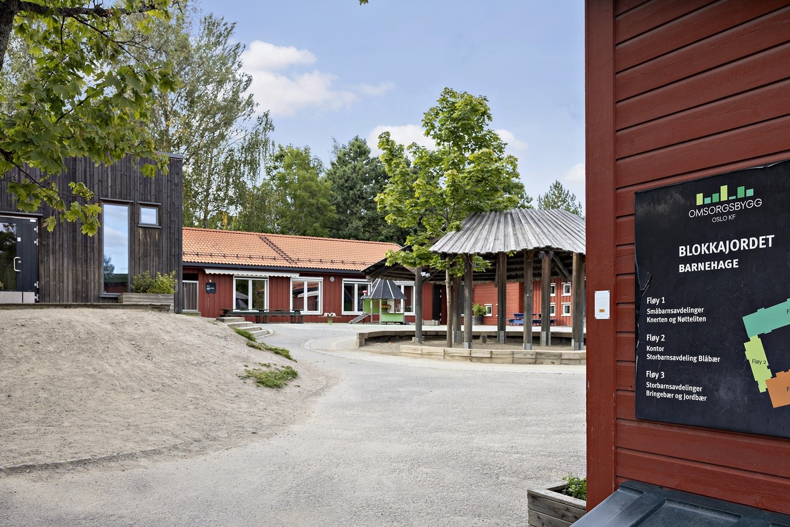 Blokkajordet barnehage rett over veien fra boligen. Galleribilde