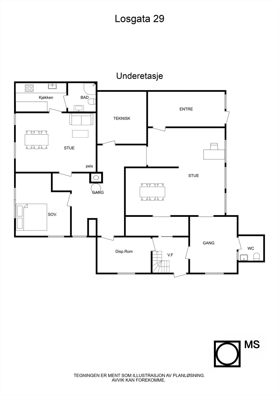 Losgata 29 - Underetasje Galleribilde