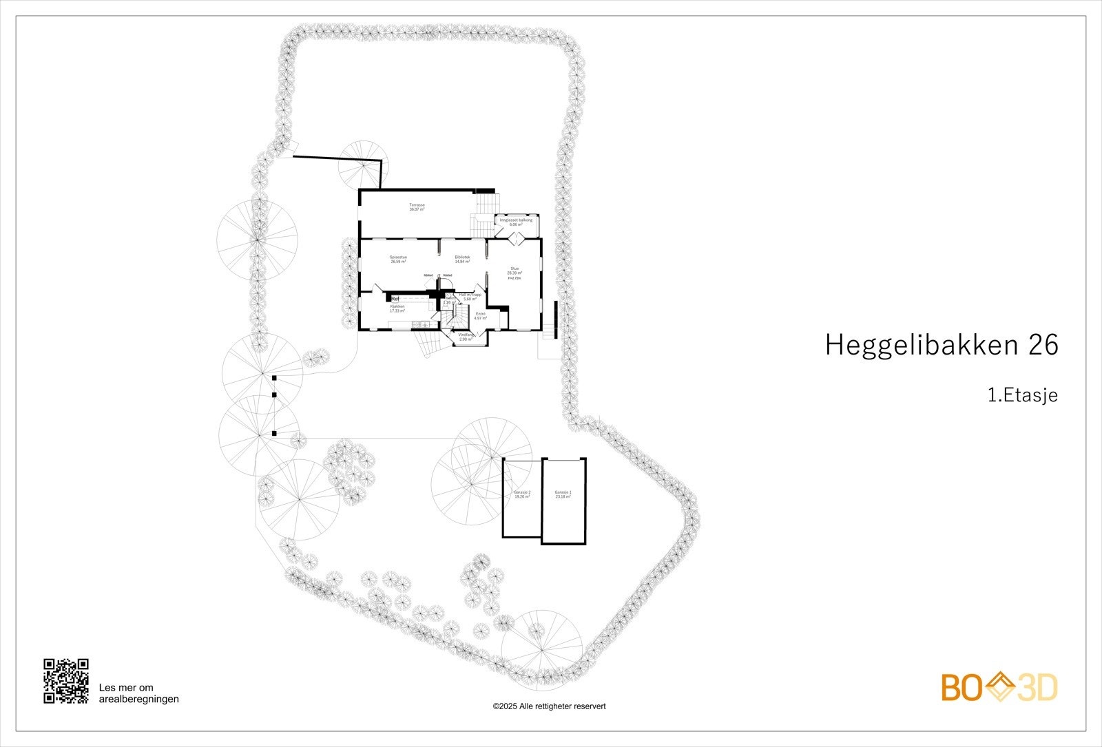 En frodig og vakker tomt som er inngjerdet, solrik og barnevennlig! Galleribilde